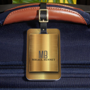 PRO Gold Brushed Metallic Luggage Tag
