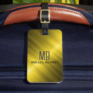 PRO Gold Brushed Metallic Luggage Tag