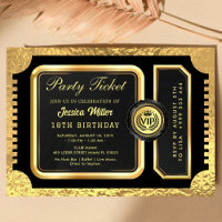 PRO Golden Party Ticket Invitation