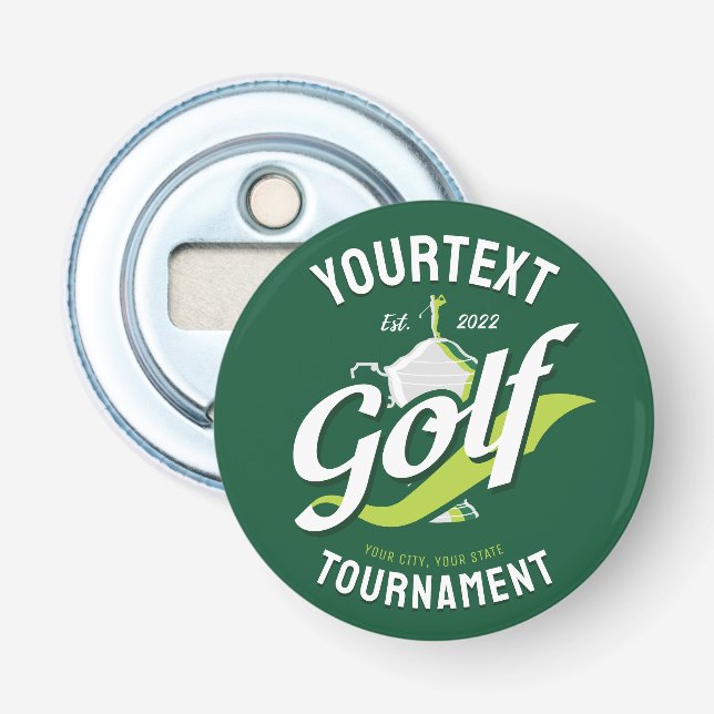 Pro Golfer NAME Golf Trophy Tournament Golfing Bottle Opener (Front)