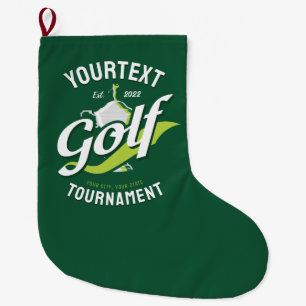 Pro Golfer NAME Golf Trophy Tournament Golfing Large Christmas Stocking