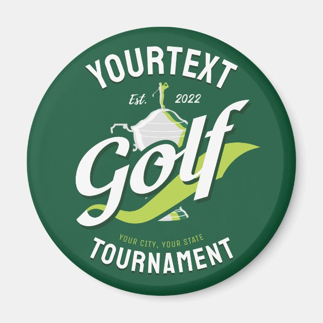 Pro Golfer NAME Golf Trophy Tournament Golfing Magnet (Front)