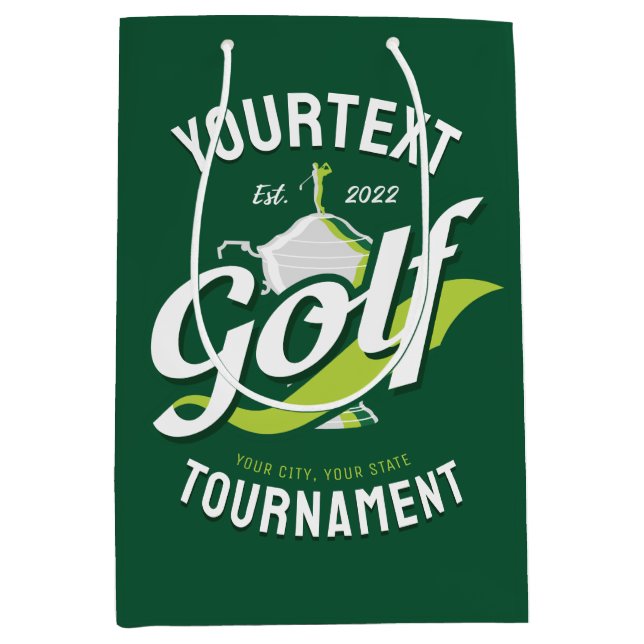 Pro Golfer NAME Golf Trophy Tournament Golfing Medium Gift Bag (Front)