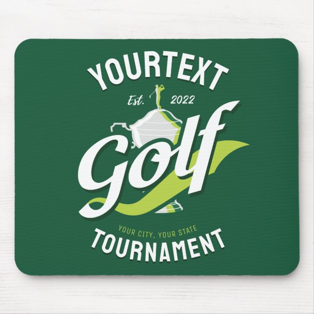 Pro Golfer NAME Golf Trophy Tournament Golfing Mouse Mat (Front)