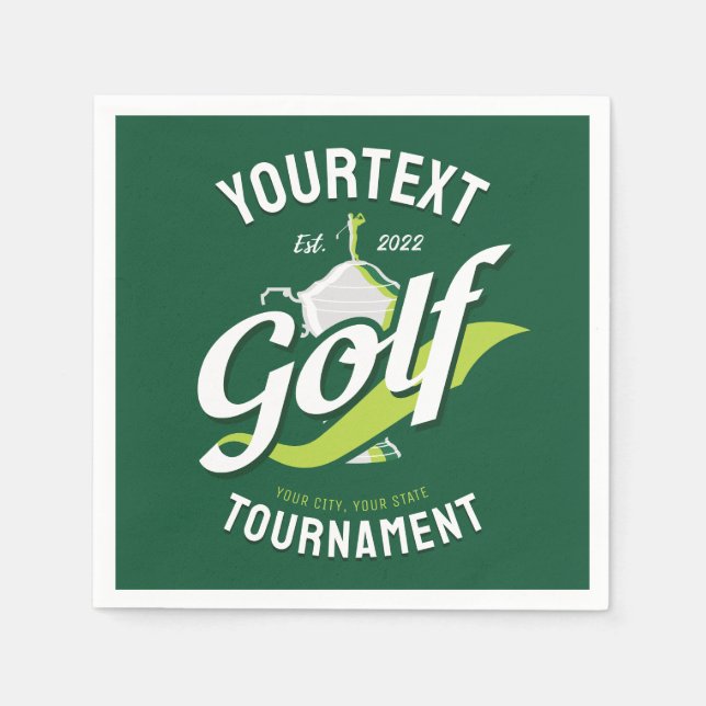 Pro Golfer NAME Golf Trophy Tournament Golfing Napkin (Front)