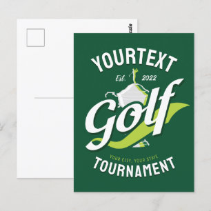 Pro Golfer NAME Golf Trophy Tournament Golfing Postcard