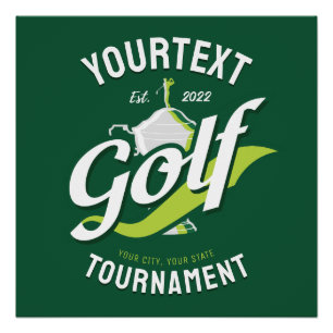 Pro Golfer NAME Golf Trophy Tournament Golfing Poster