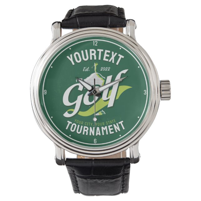 Pro Golfer NAME Golf Trophy Tournament Golfing Watch (Front)
