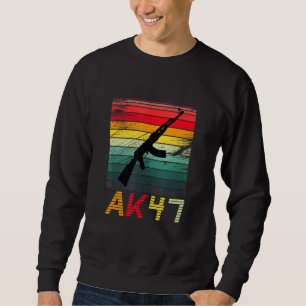 Pro Gun 2nd Amendment Ak47 Rifle Retro Vintage Sun Sweatshirt