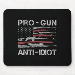 Pro Gun Anti Idiot Shirt Vintage Usa Flag 2nd Amen Mouse Mat