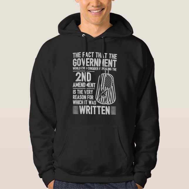 Pro Gun Patriotic  Gun Control 2nd Amendment Hoodie (Front)
