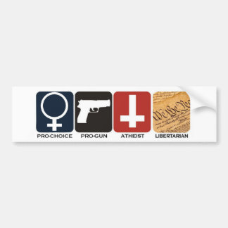 Pro-Gun, Pro-Choice, Atheist Libertarian Sticker