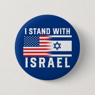 Pro-Israel I Stand With Israel 6 Cm Round Badge
