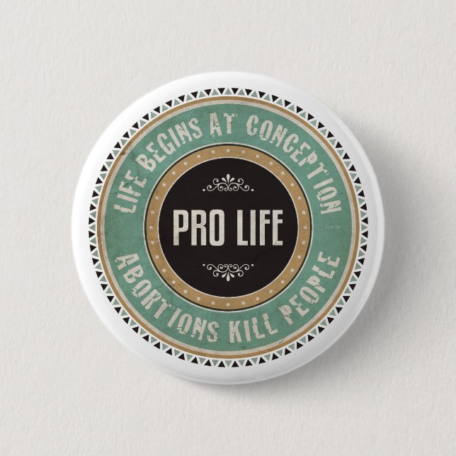 Pro Life 6 Cm Round Badge (Front)