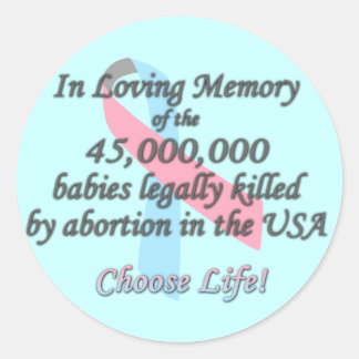 Pro Life, Abortion Statistics Classic Round Sticker