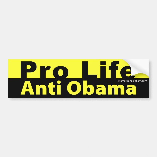 Pro Life Anti Obama Bumper Sticker (Front)