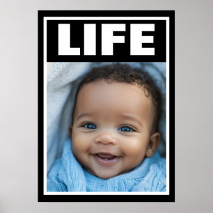 Pro-Life Baby Beautiful Black Baby Boy Smiling Poster