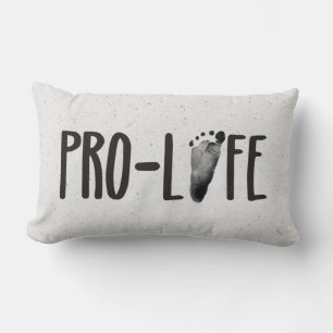 Pro-Life Baby Footprint Lumbar Cushion