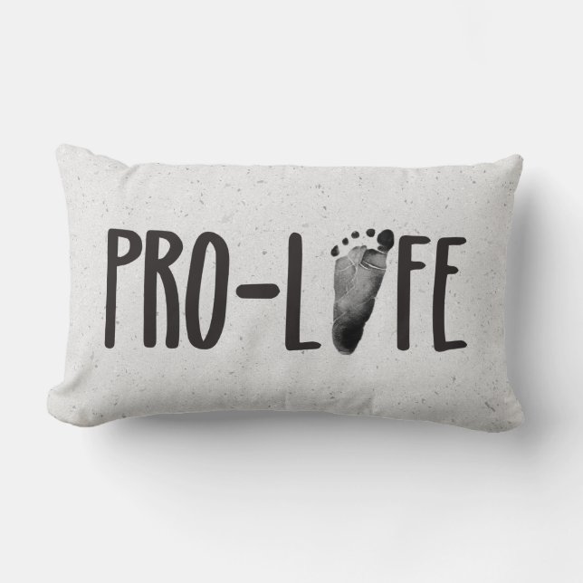 Pro-Life Baby Footprint Lumbar Cushion (Front)