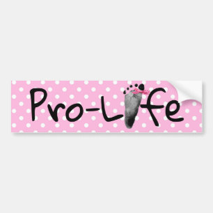 Pro-Life Baby Footprint with Bow Bumper Sticker