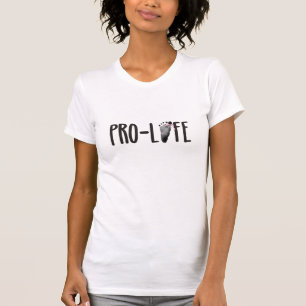 Pro-Life Baby Footprint with Bow T-Shirt