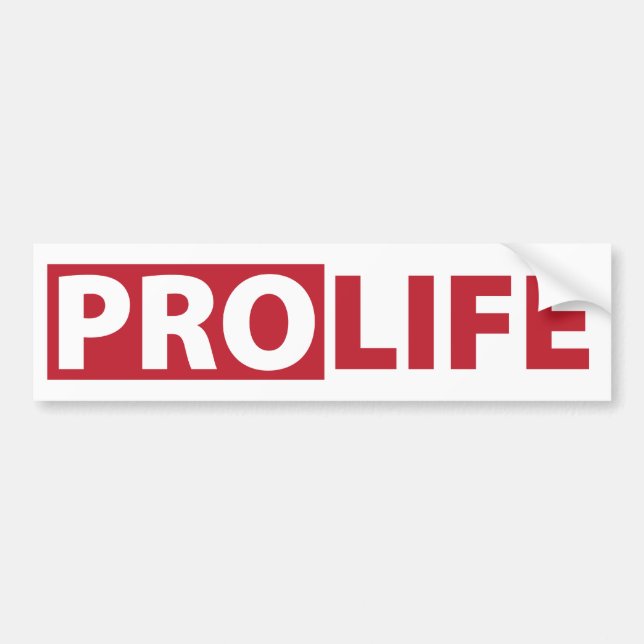 Pro Life Bumper Sticker (Front)