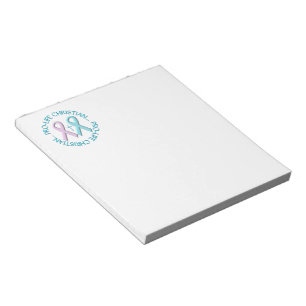 Pro-Life Christian w/Cross & Pink/Blue Ribbons Notepad