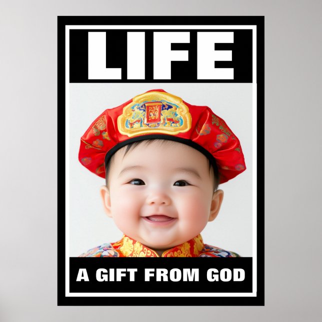 PRO-LIFE CUTE SMILING CHINESE BABY LIFE POSTER (Front)