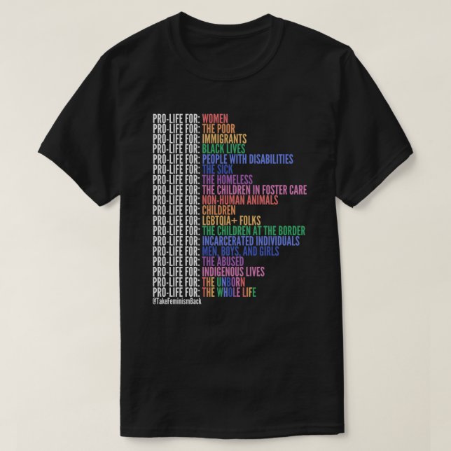 Pro-Life For The Whole Life Classic T-Shirt (Design Front)