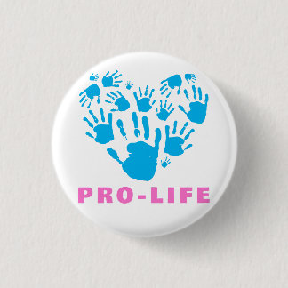 Pro-Life Handprint Heart – Value Life Awareness  3 Cm Round Badge