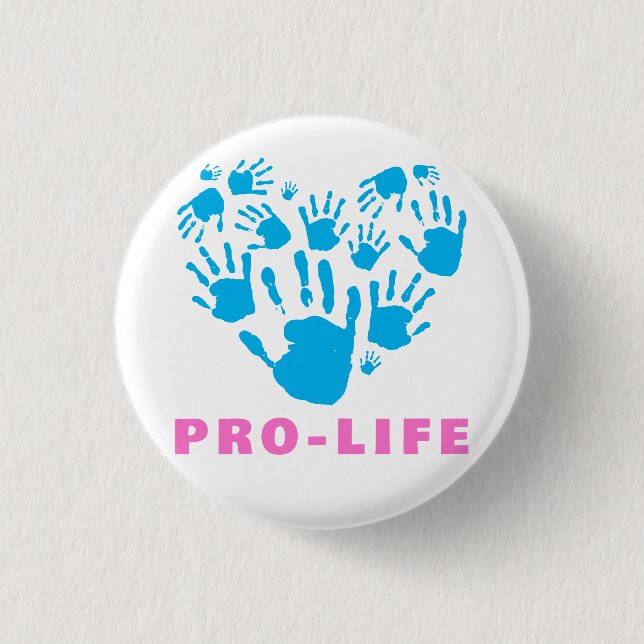Pro-Life Handprint Heart – Value Life Awareness  3 Cm Round Badge (Front)