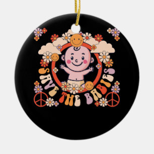 Pro Life Hippie Save the Babies Pro Life Generatio Ceramic Tree Decoration
