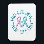 "Pro-Life Jew" w/Star of David & Ribbons Magnet<br><div class="desc">"Pro-Life Jew" w/Star of David & Ribbons

Feel free to add your own words/pictures/background colour via Zazzle's great customisation tools.</div>