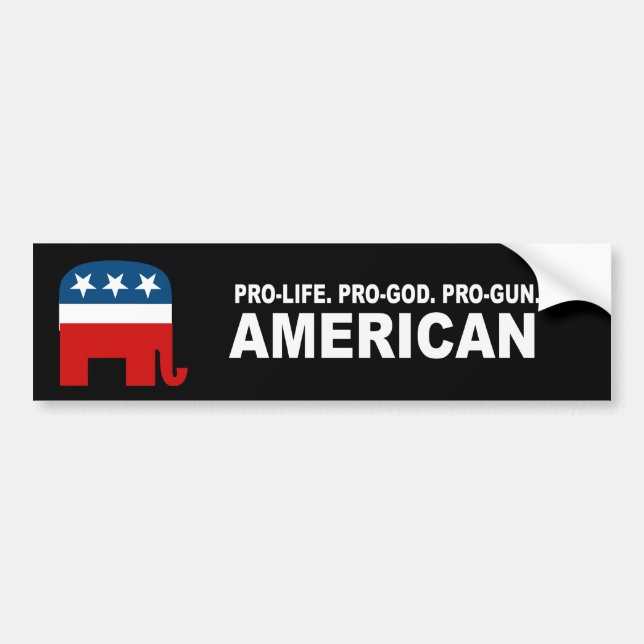 Pro-life. Pro-God. Pro-Gun American Bumper Sticker (Front)