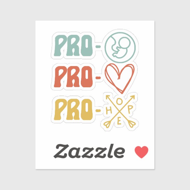 Pro-Life Pro-Love Pro-Hope Vintage  (Sheet)