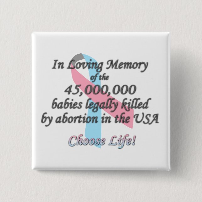Pro Life Ribbon, In Loving Memory Pro-Life Pin (Front)