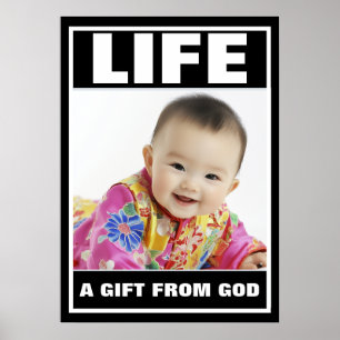 PRO-LIFE SMILING CHINESE BABY GIRL LIFE POSTER