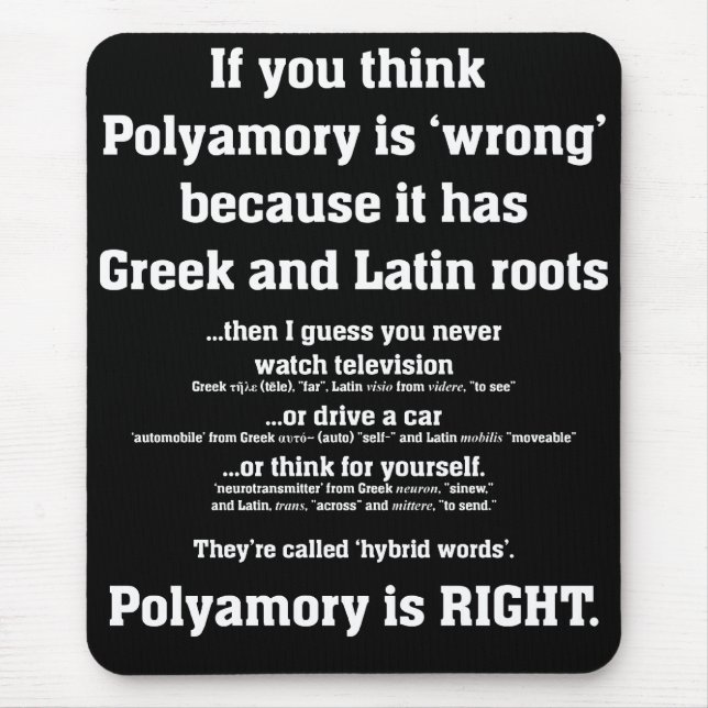 Pro-Literate Polyamory Mousepad - Black (Front)
