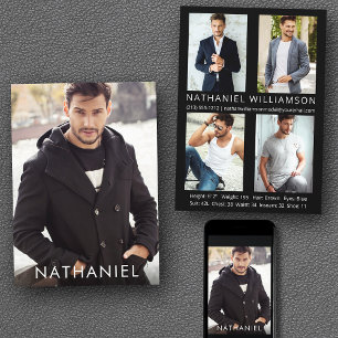 Pro Model Actor 5 Photo Comp Card