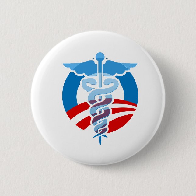 Pro-Obama Care 6 Cm Round Badge (Front)