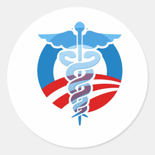 Pro-Obama Care Classic Round Sticker (Front)