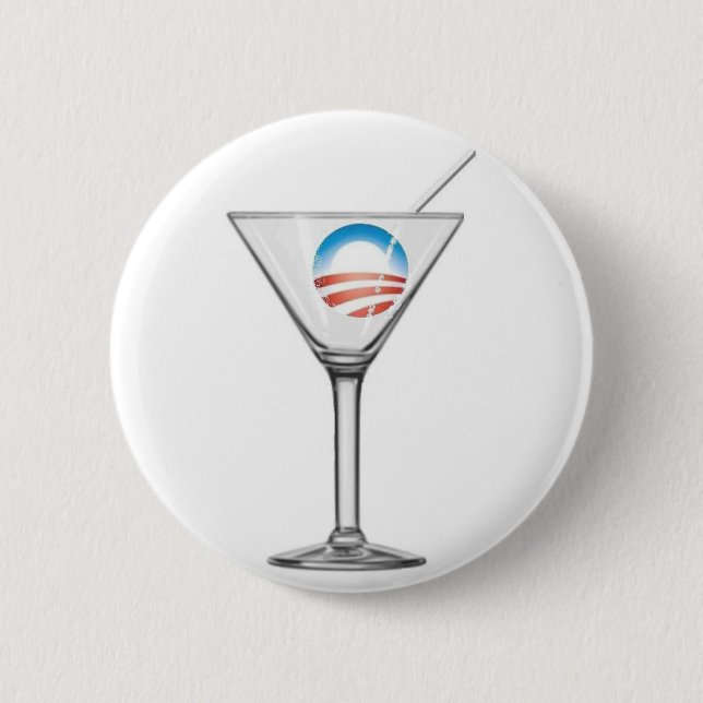 Pro-Obama Martini 6 Cm Round Badge (Front)