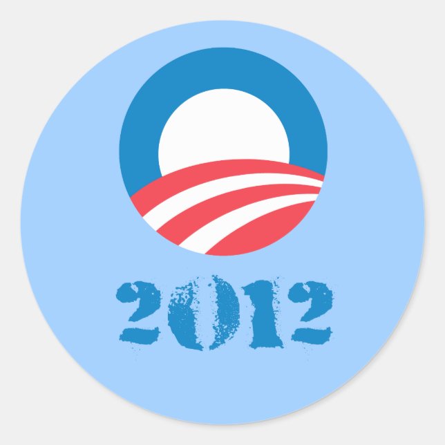 Pro-Obama - OBAMA 2012 DISTRESSED Classic Round Sticker (Front)
