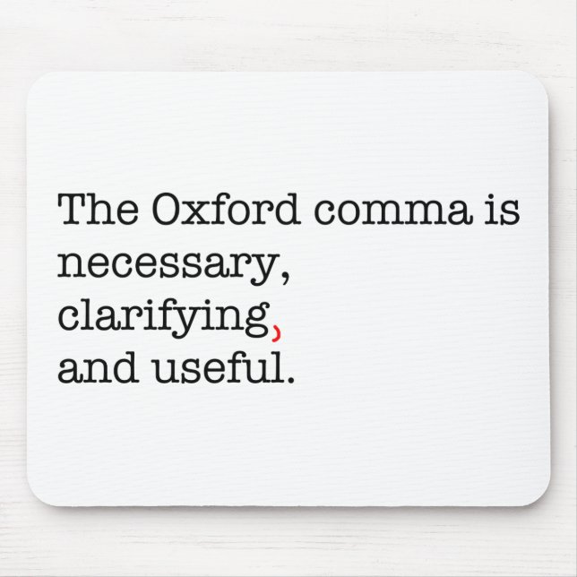 Pro-Oxford Comma Mouse Mat (Front)