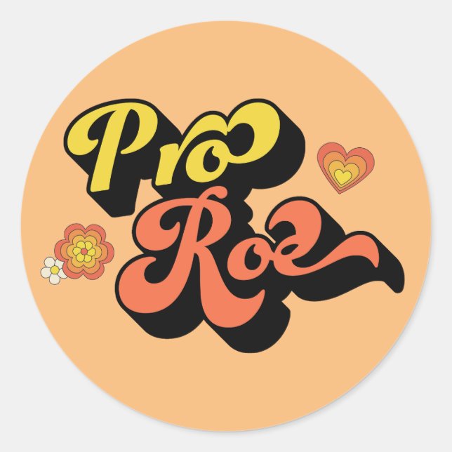 Pro Roe Retro Classic Round Sticker (Front)