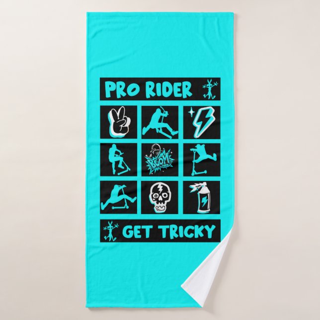 Pro Scooter Free Rider Tricks Bath Towel (Bath Towel)