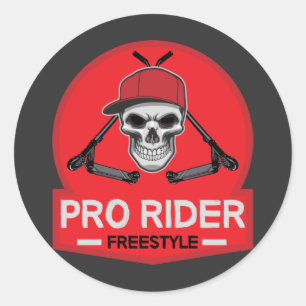 Pro Scooter Free Rider Tricks Classic Round Sticker