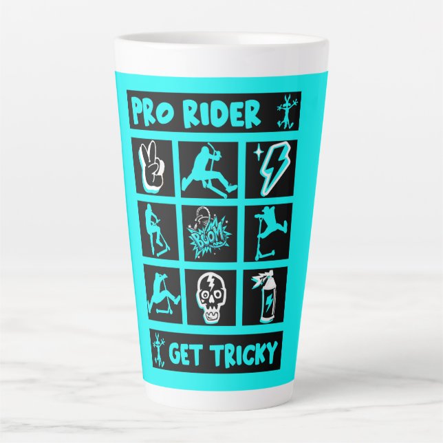 Pro Scooter Free Rider Tricks Latte Mug (Front)