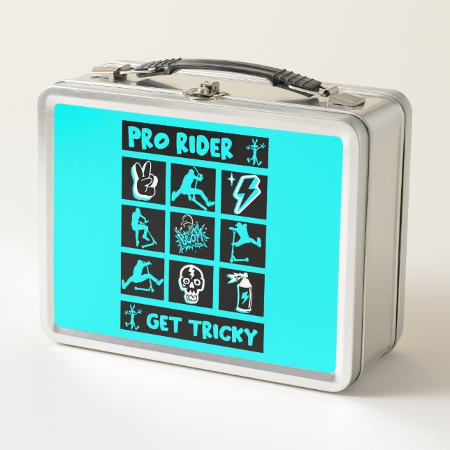 Pro Scooter Free Rider Tricks Metal Lunch Box (Front)