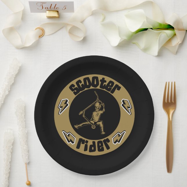 Pro Scooter Free Rider Tricks Paper Plate (Wedding)